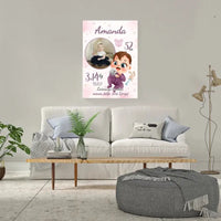 Personalizuota Mergaitės Gimimo Metrikų Iliustracija ant drobės  Drobe -  dovanokis.lt