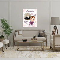 Personalizuota Mergaitės Gimimo Metrikų Iliustracija ant drobės  Drobe -  dovanokis.lt