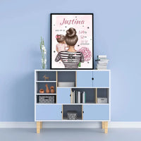 Personalizuota Mergaitės Gimimo Metrikų Iliustracija, plakatas su rėmeliu  Customizer -  dovanokis.lt