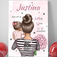 Personalizuota Mergaitės Gimimo Metrikų Iliustracija ant drobės  Drobe -  dovanokis.lt