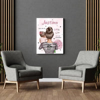 Personalizuota Mergaitės Gimimo Metrikų Iliustracija ant drobės  Drobe -  dovanokis.lt