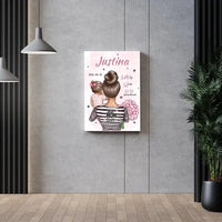 Personalizuota Mergaitės Gimimo Metrikų Iliustracija ant drobės  Drobe -  dovanokis.lt