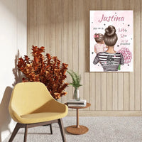 Personalizuota Mergaitės Gimimo Metrikų Iliustracija ant drobės  Drobe -  dovanokis.lt