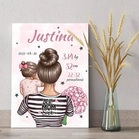 Personalizuota Mergaitės Gimimo Metrikų Iliustracija ant drobės  Drobe -  dovanokis.lt