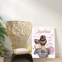 Personalizuota Mergaitės Gimimo Metrikų Iliustracija ant drobės  Drobe -  dovanokis.lt