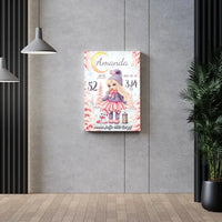 Personalizuota Mergaitės Gimimo Metrikų Iliustracija ant drobės  Drobe -  dovanokis.lt