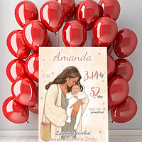 Personalizuota Mergaitės Gimimo Metrikų Iliustracija ant drobės  Drobe -  dovanokis.lt