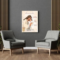 Personalizuota Mergaitės Gimimo Metrikų Iliustracija ant drobės  Drobe -  dovanokis.lt