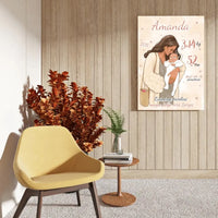 Personalizuota Mergaitės Gimimo Metrikų Iliustracija ant drobės  Drobe -  dovanokis.lt