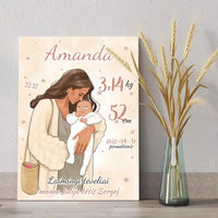 Personalizuota Mergaitės Gimimo Metrikų Iliustracija ant drobės  Drobe -  dovanokis.lt