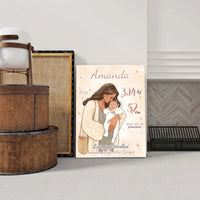 Personalizuota Mergaitės Gimimo Metrikų Iliustracija ant drobės  Drobe -  dovanokis.lt