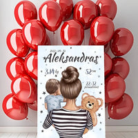 Personalizuota Berniuko Gimimo Metrikų Iliustracija ant drobės  Drobe -  dovanokis.lt