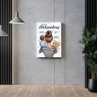 Personalizuota Berniuko Gimimo Metrikų Iliustracija ant drobės  Drobe -  dovanokis.lt