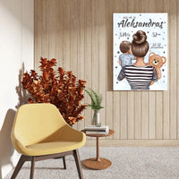 Personalizuota Berniuko Gimimo Metrikų Iliustracija ant drobės  Drobe -  dovanokis.lt