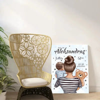 Personalizuota Berniuko Gimimo Metrikų Iliustracija ant drobės  Drobe -  dovanokis.lt