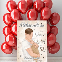 Personalizuota Berniuko Gimimo Metrikų Iliustracija ant drobės  Drobe -  dovanokis.lt