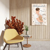 Personalizuota Berniuko Gimimo Metrikų Iliustracija ant drobės  Drobe -  dovanokis.lt