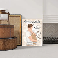 Personalizuota Berniuko Gimimo Metrikų Iliustracija ant drobės  Drobe -  dovanokis.lt