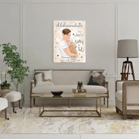 Personalizuota Berniuko Gimimo Metrikų Iliustracija ant drobės  Drobe -  dovanokis.lt