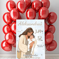 Personalizuota Berniuko Gimimo Metrikų Iliustracija ant drobės  Drobe -  dovanokis.lt