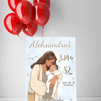 Personalizuota Berniuko Gimimo Metrikų Iliustracija ant drobės  Drobe -  dovanokis.lt