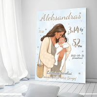 Personalizuota Berniuko Gimimo Metrikų Iliustracija ant drobės  Drobe -  dovanokis.lt