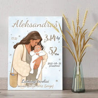 Personalizuota Berniuko Gimimo Metrikų Iliustracija ant drobės  Drobe -  dovanokis.lt