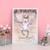 Personalizuota Berniuko Gimimo Metrikų Iliustracija, plakatas su rėmeliu  Customizer -  dovanokis.lt