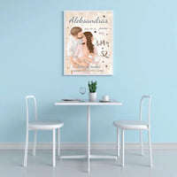 Personalizuota Berniuko Gimimo Metrikų Iliustracija, plakatas su rėmeliu  Customizer -  dovanokis.lt