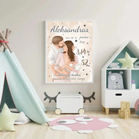 Personalizuota Berniuko Gimimo Metrikų Iliustracija, plakatas su rėmeliu  Customizer -  dovanokis.lt