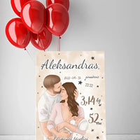 Personalizuota Berniuko Gimimo Metrikų Iliustracija ant drobės  Drobe -  dovanokis.lt