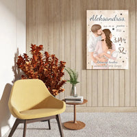 Personalizuota Berniuko Gimimo Metrikų Iliustracija ant drobės  Drobe -  dovanokis.lt