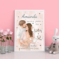 Personalizuota Mergaitės Gimimo Metrikų Iliustracija, plakatas su rėmeliu  Customizer -  dovanokis.lt