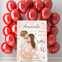 Personalizuota Mergaitės Gimimo Metrikų Iliustracija ant drobės  Drobe -  dovanokis.lt