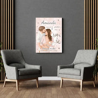 Personalizuota Mergaitės Gimimo Metrikų Iliustracija ant drobės  Drobe -  dovanokis.lt
