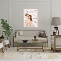 Personalizuota Mergaitės Gimimo Metrikų Iliustracija ant drobės  Drobe -  dovanokis.lt