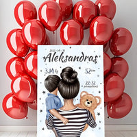 Personalizuota Berniuko Gimimo Metrikų Iliustracija ant drobės  Drobe -  dovanokis.lt