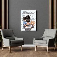 Personalizuota Berniuko Gimimo Metrikų Iliustracija ant drobės  Drobe -  dovanokis.lt