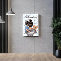 Personalizuota Berniuko Gimimo Metrikų Iliustracija ant drobės  Drobe -  dovanokis.lt