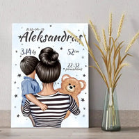 Personalizuota Berniuko Gimimo Metrikų Iliustracija ant drobės  Drobe -  dovanokis.lt