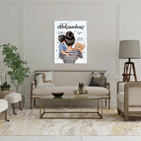 Personalizuota Berniuko Gimimo Metrikų Iliustracija ant drobės  Drobe -  dovanokis.lt