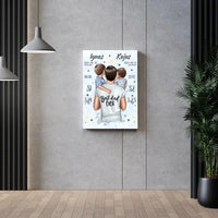 Personalizuota 2 Berniuku Gimimo Metrikų Iliustracija ant drobės  Drobe -  dovanokis.lt