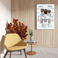 Personalizuota 2 Berniuku Gimimo Metrikų Iliustracija ant drobės  Drobe -  dovanokis.lt