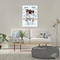 Personalizuota 2 Berniuku Gimimo Metrikų Iliustracija ant drobės  Drobe -  dovanokis.lt