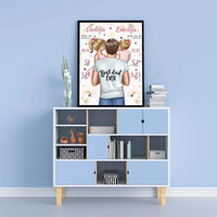 Personalizuota 2 Mergaičiu Gimimo Metrikų Iliustracija, plakatas su rėmeliu  Customizer -  dovanokis.lt