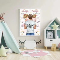 Personalizuota 2 Mergaičiu Gimimo Metrikų Iliustracija, plakatas su rėmeliu  Customizer -  dovanokis.lt