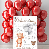 Personalizuota Vaiko Gimimo Metrikų Iliustracija ant drobės  Drobe -  dovanokis.lt