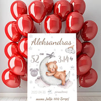 Personalizuota Vaiko Gimimo Metrikų Iliustracija ant drobės  Drobe -  dovanokis.lt