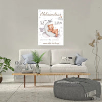 Personalizuota Vaiko Gimimo Metrikų Iliustracija ant drobės  Drobe -  dovanokis.lt