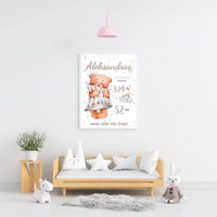 Personalizuota Vaiko Gimimo Metrikų Iliustracija, plakatas su rėmeliu  Customizer -  dovanokis.lt